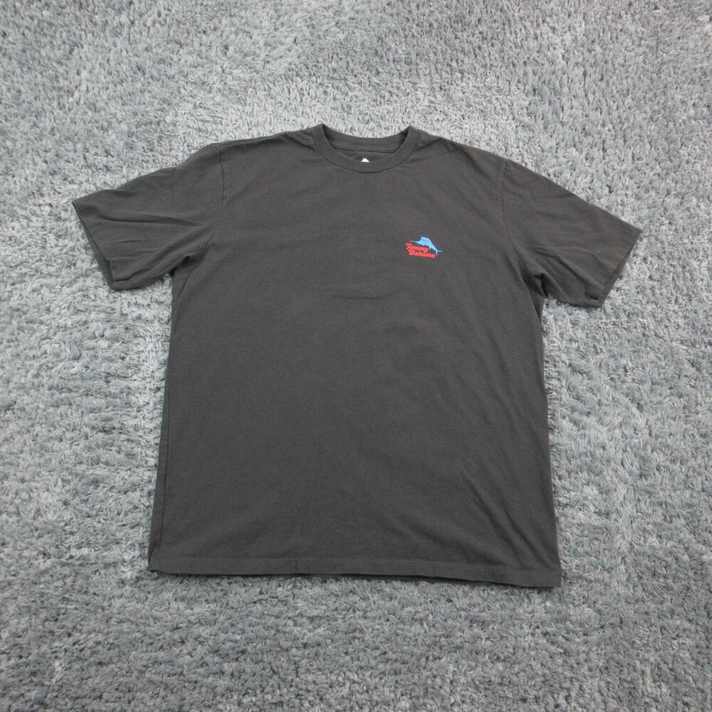 Tommy Bahama Shirt Mens Large Black Relax Graphic Tee Bringing Bands Together